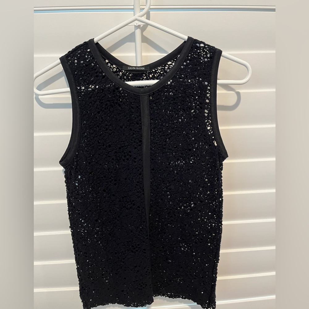 Calvin Rucker Black Lace See Through Top